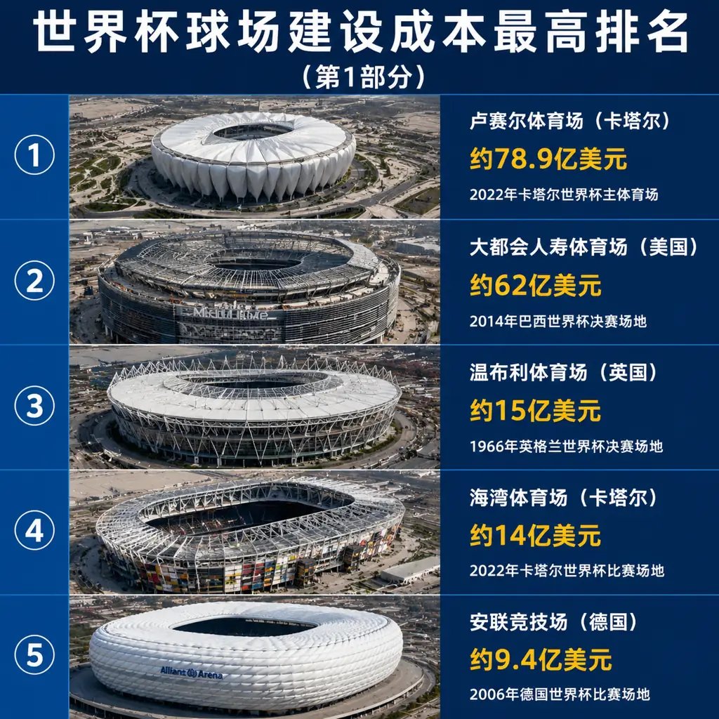 世界杯球场建设成本最高排名