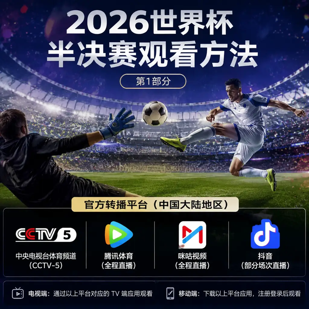 2026世界杯半决赛观看方法
