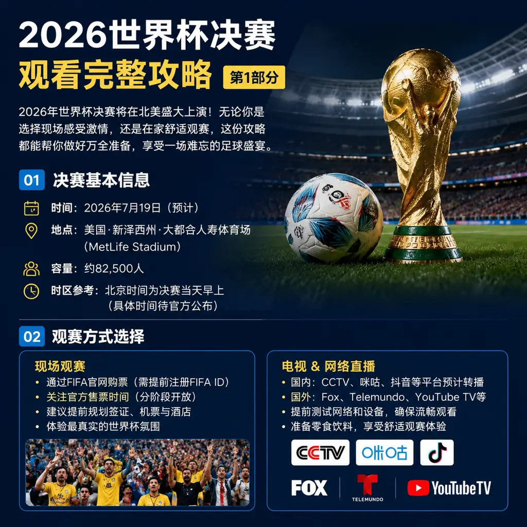 2026世界杯决赛观看完整攻略