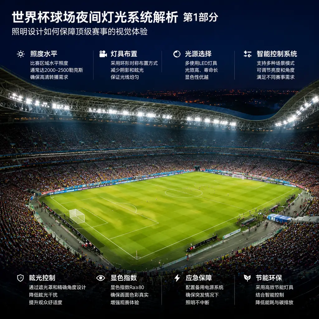 世界杯球场夜间灯光系统解析